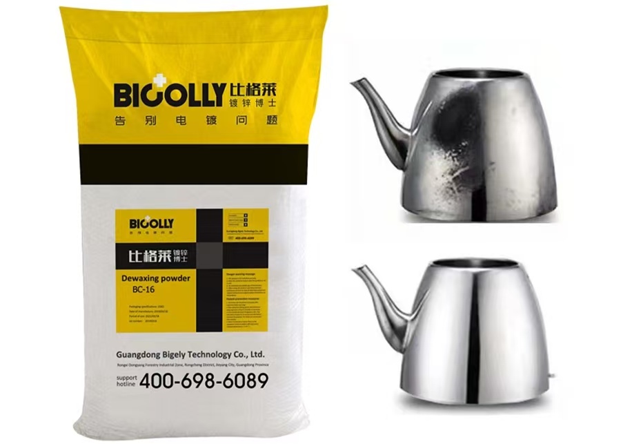 How does the waxing and degreasing process reduce blistering of zinc alloy plating?