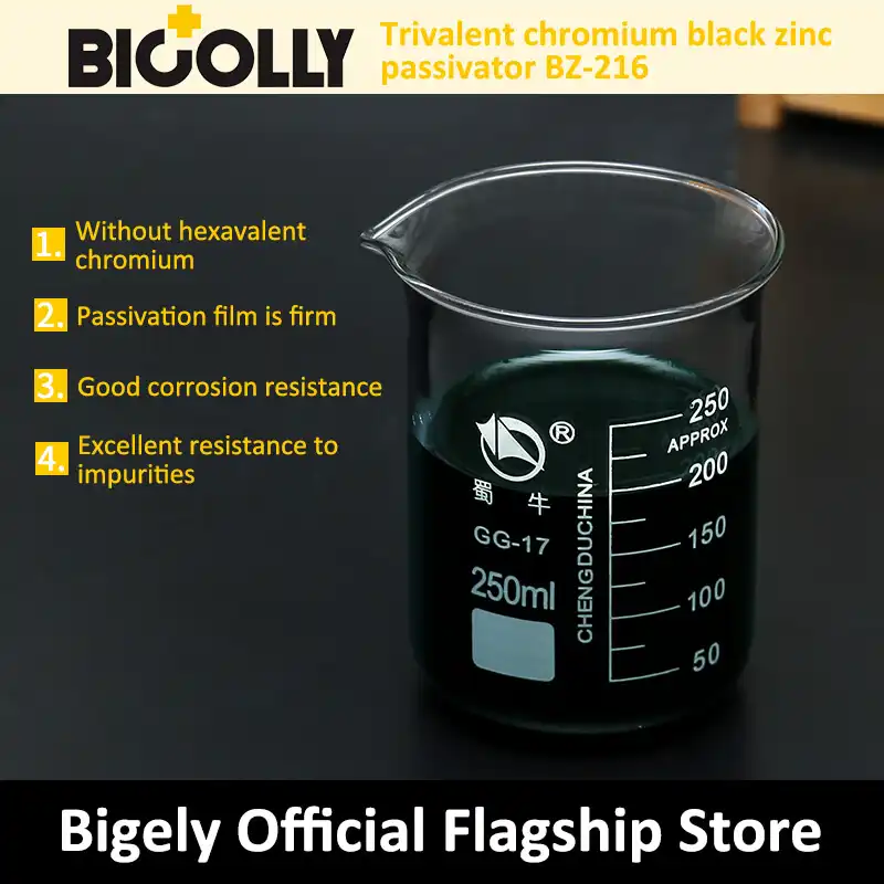 Trivalent chromium black zinc water