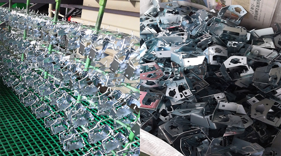 The hardware uses alkaline galvanizing additives, and it is necessary to analyze and adjust the plating solution in time